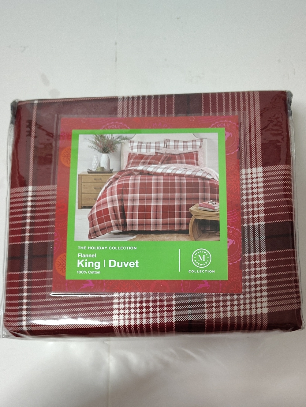 Brand New Flannel King Duvet - Red Plaid - Size: KING
